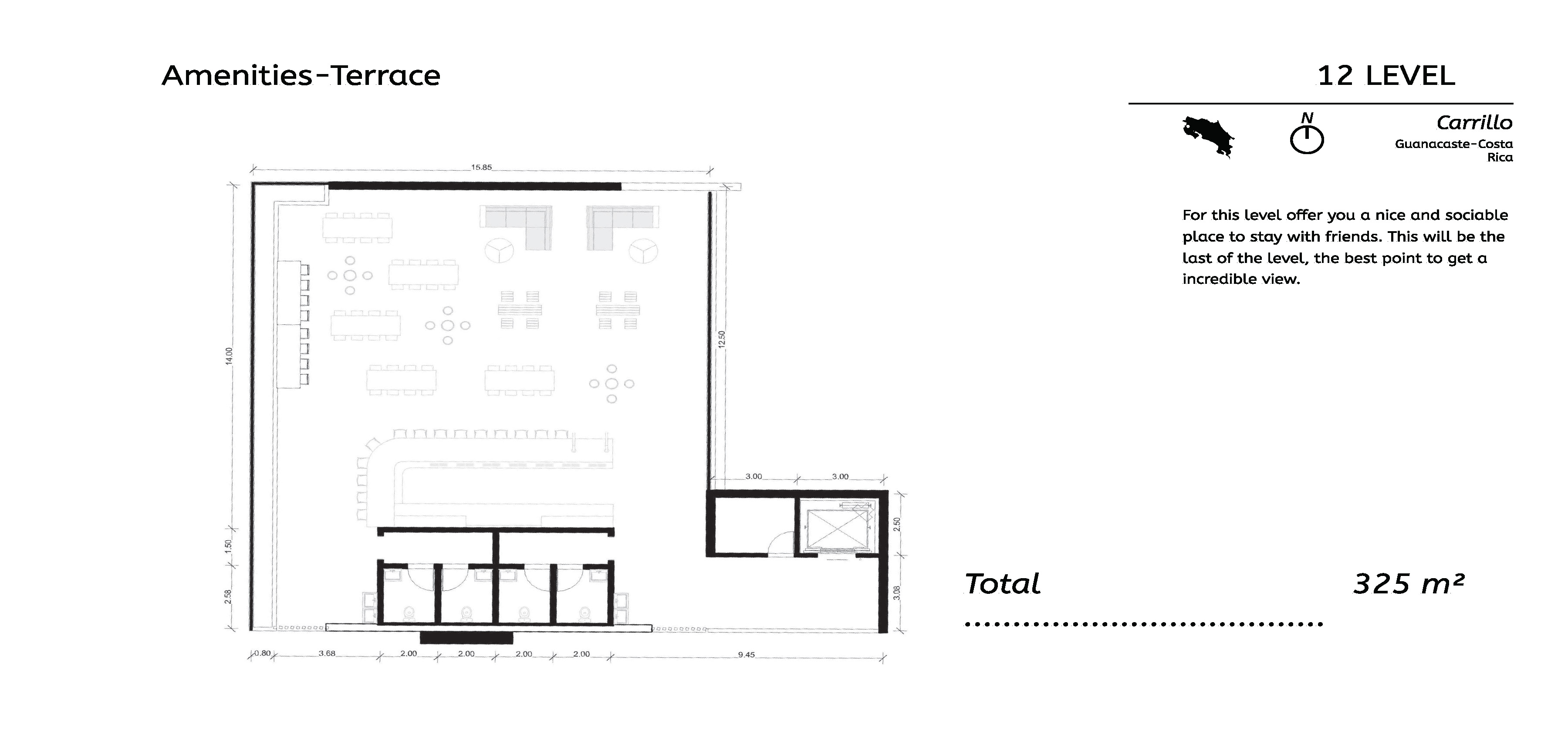 Level 12 – Amenities Terrace (Line Drawing)