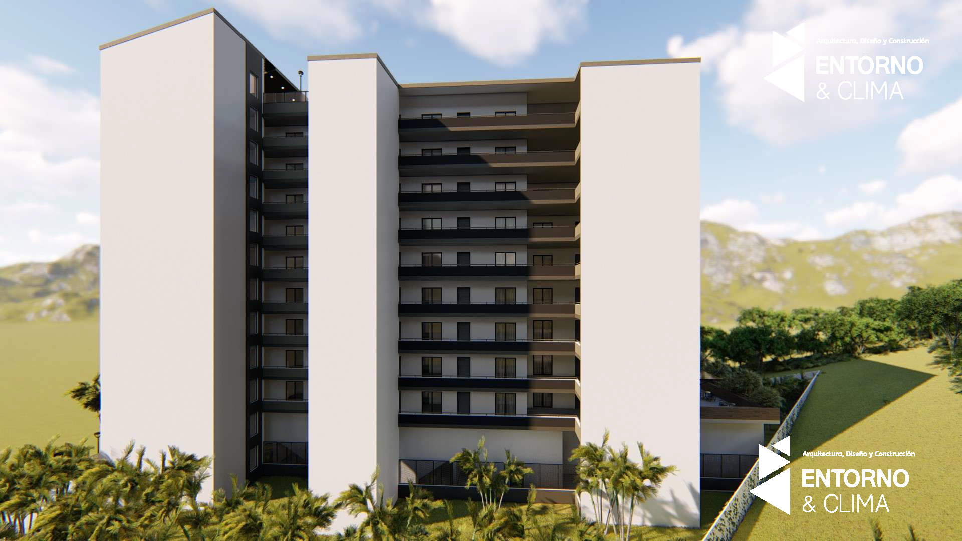 SeaScape tower front elevation with balconies