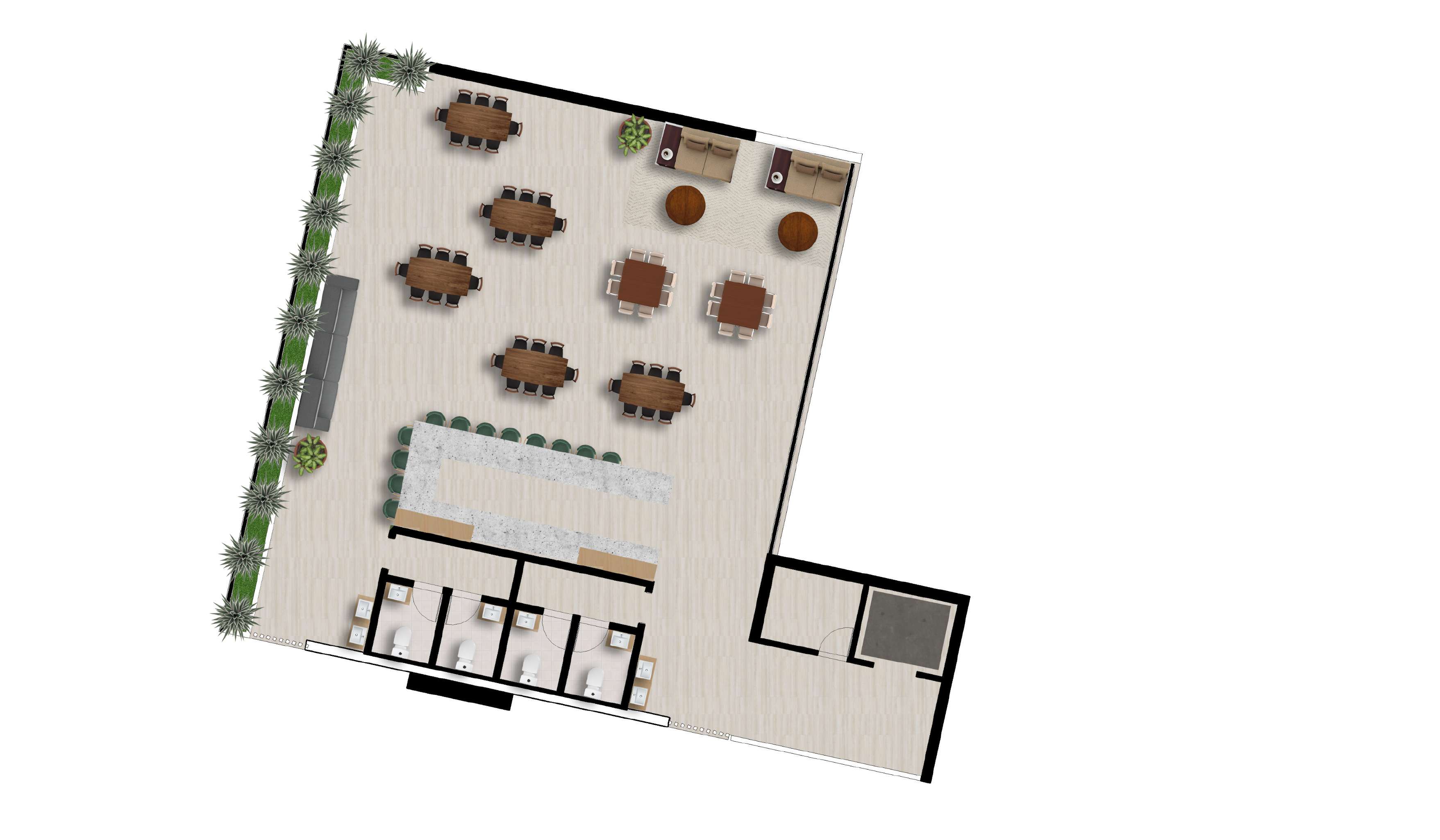 Level 12 Rooftop Restaurant Terrace with Panoramic Pacific Views